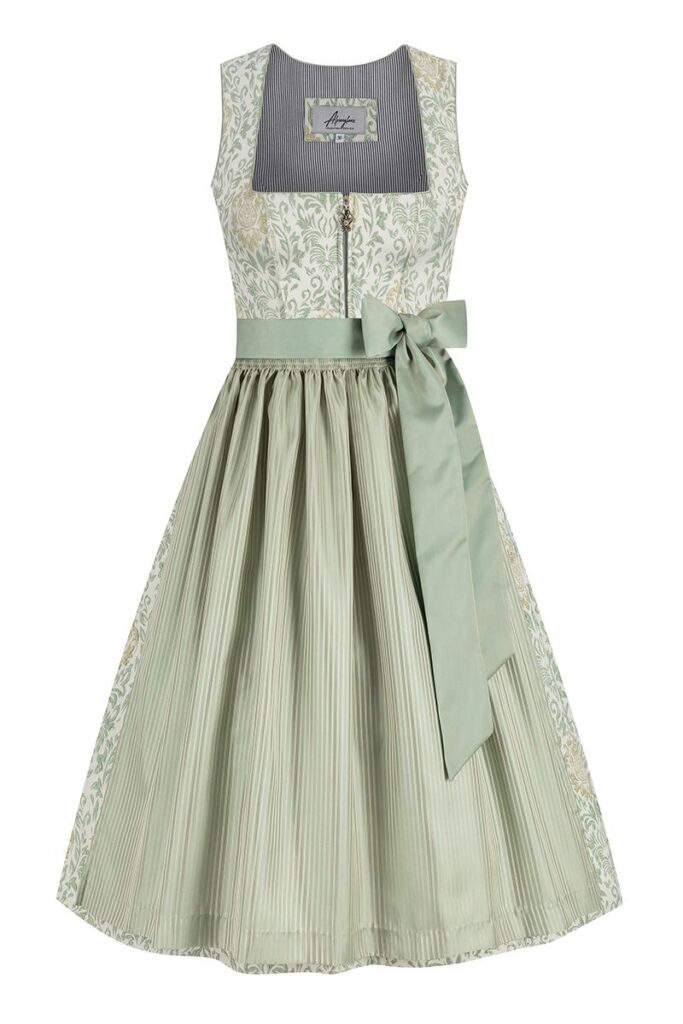 Midi Dirndl 70 cm creme mintgrün Gloria 015703 ~ 34
