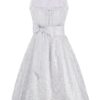 Hochzeitsdirndl midi 70cm weiß Clara 001635 ~ 34