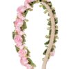 Blüten Haarreif mit Satin-Rosen ~ rosa