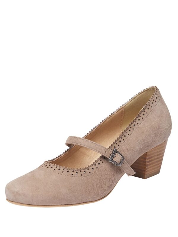 Pumps taupe mit Riemchen 005399 ~ 42