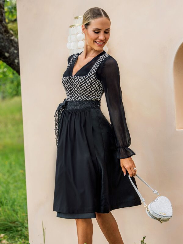 Dirndl ENSDORF (65 cm) schwarz ~ 44 ~ schwarz