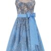 Midi Dirndl 70 cm silber hellblau Caroline 016387 ~ 42