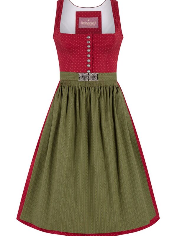 Midi Dirndl 65 cm rot oliv Valerie 017433 ~ 44