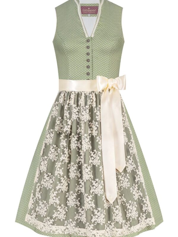 Mini Dirndl 60 cm hellgrün creme Liora 010192 ~ 40