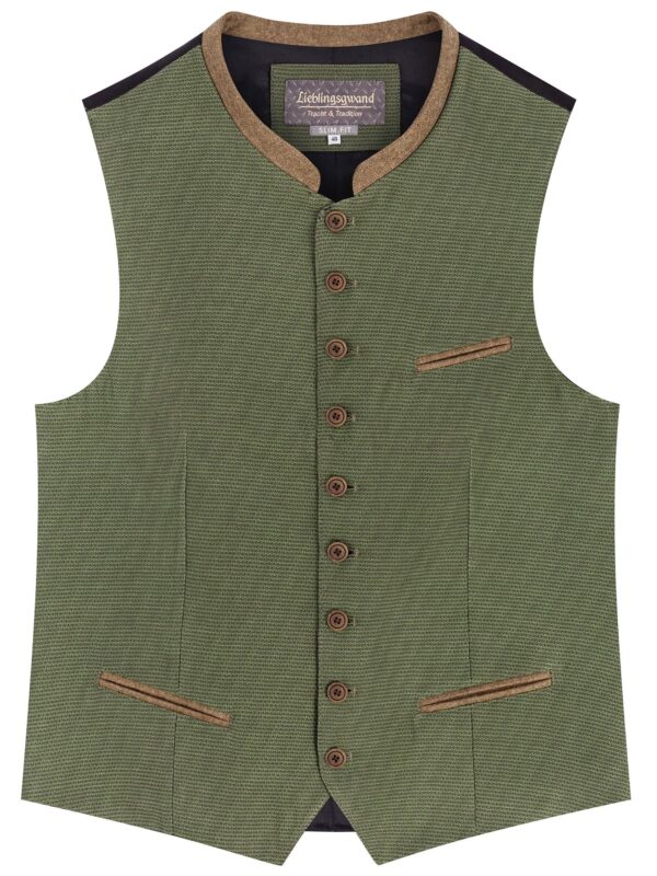 Trachtenweste FRANZ (slim fit) ~ oliv ~ 62