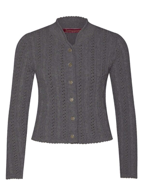 Trachten Strickjacke dunkelgrau Franzi 009529 ~ 42