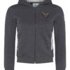 Kinder Kapuzen-Sweatjacke anthrazit mit Hirschstickerei Ben 007991 ~ 140