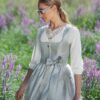 Dirndl PEGNITZ (65 cm) pastellgrau ~ 42 ~ silber
