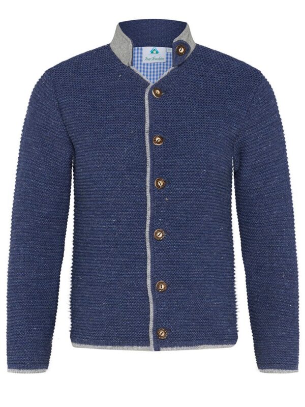 Kinder Strickjacke blau meliert grau 005103 ~ 110