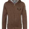 Kinder Kapuzen-Sweatjacke braun mit Hirschstickerei Ben 013487 ~ 86