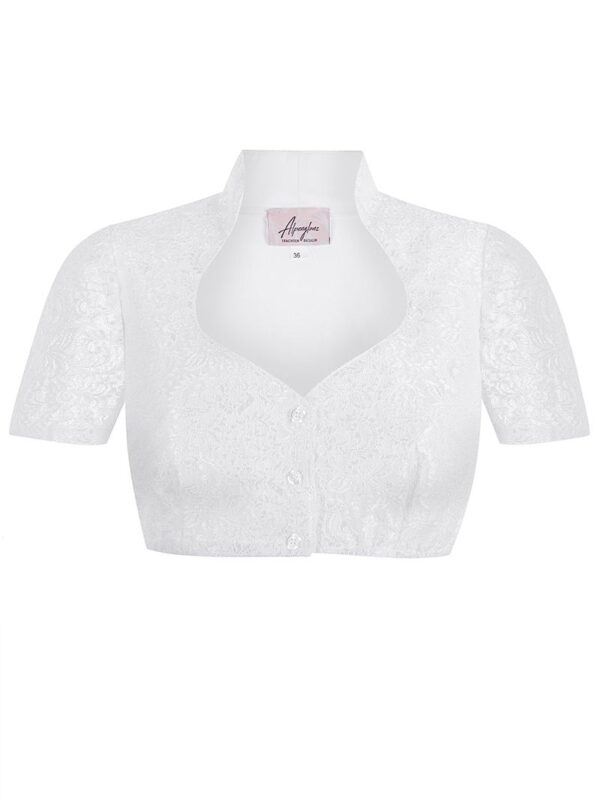 Dirndlbluse Spitze weiß Stretch Chiara 009172 ~ 32