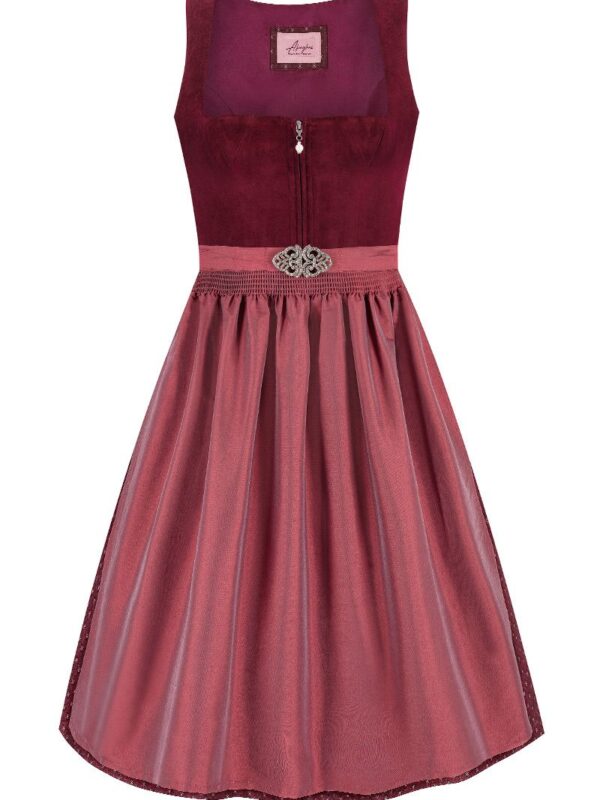 Midi Dirndl 70 cm dunkelrot Samt Pascal 015078 ~ 38