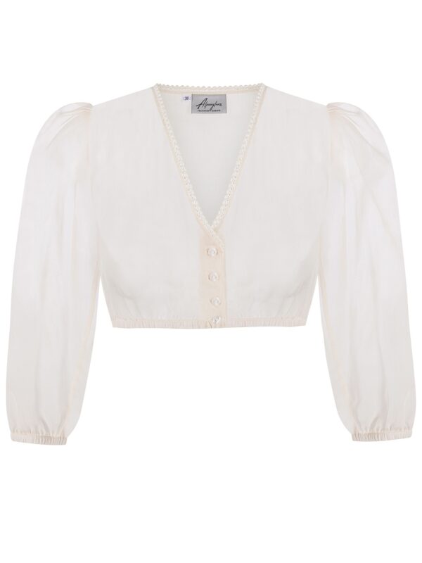 Dirndlbluse aus Chiffon ~ 32 ~ taupe