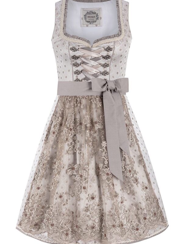 Mini Dirndl 60 cm silber taupe Claudine 010227 ~ 42