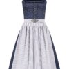 Midi Dirndl 65 cm dunkelblau weiß Mathilda 010041 ~ 40