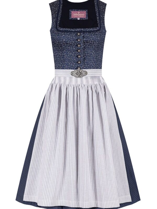 Midi Dirndl 65 cm dunkelblau weiß Mathilda 010041 ~ 40