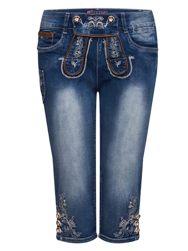 Damen Trachtenhose kniebund blau Stretch Franziska 007740 ~ 36