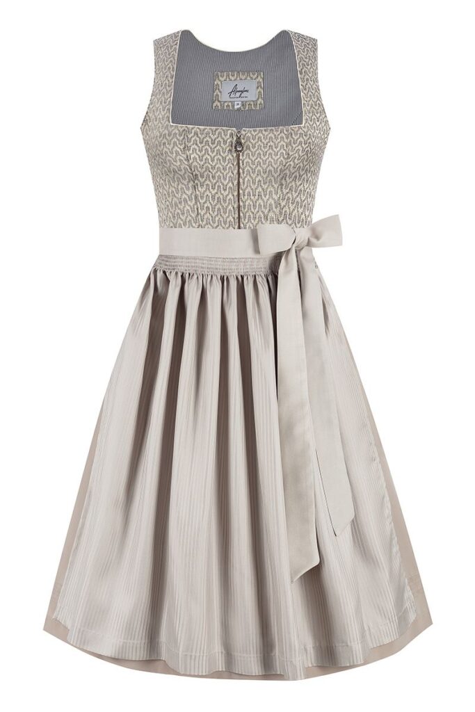 Midi Dirndl 70 cm grau taupe Rebecca 015870 ~ 30