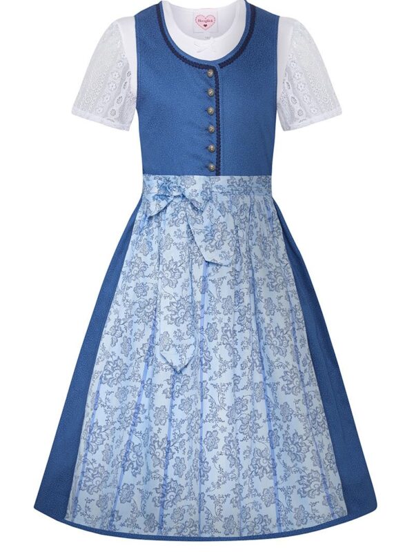 Kinderdirndl dunkelblau hellblau Romy 010955 ~ 104