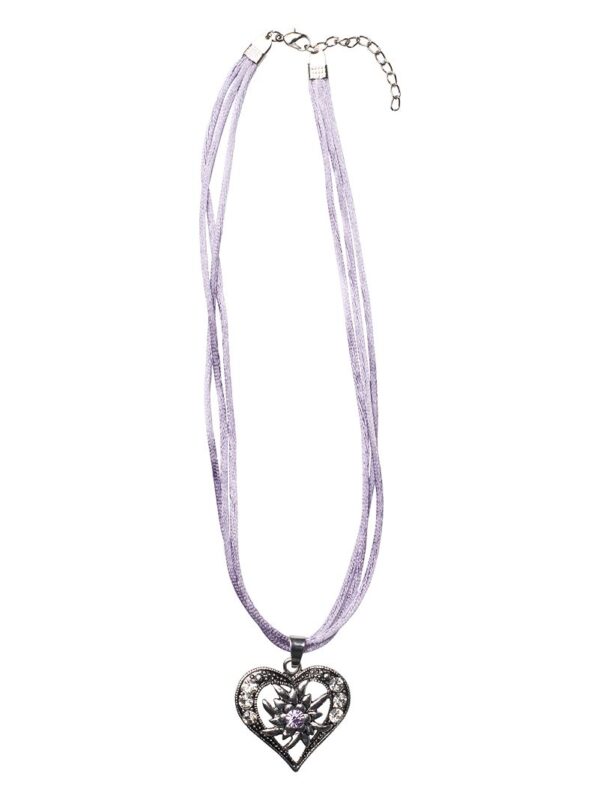 Collier mit Herzanhänger 000156 ~ flieder