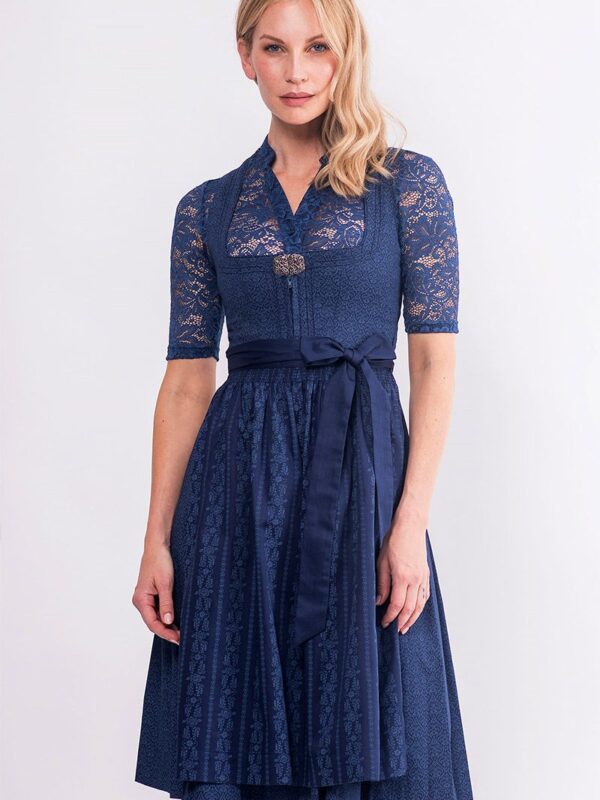 Midi Dirndl 65 cm dunkelblau Amalia 015427 ~ 42