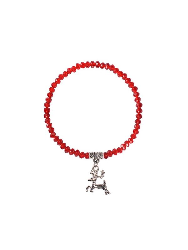 Kristallarmband mit Hirsch-Anhänger verschiedenfarbig 008464 ~ rot
