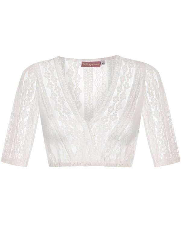 Dirndlbluse Spitze creme Stretch Valentina 009678 ~ 30