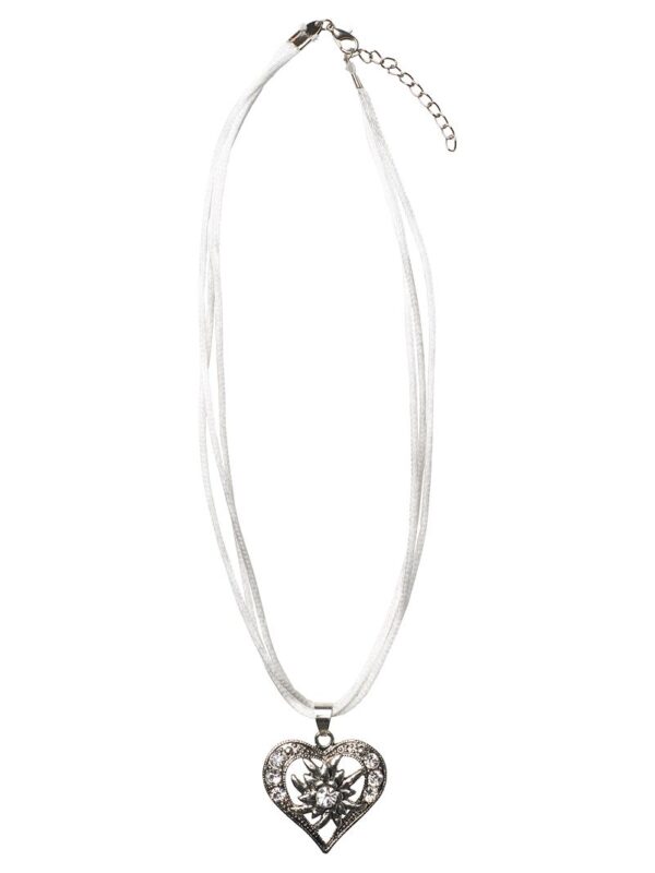 Collier mit Herzanhänger 000156 ~ weiß