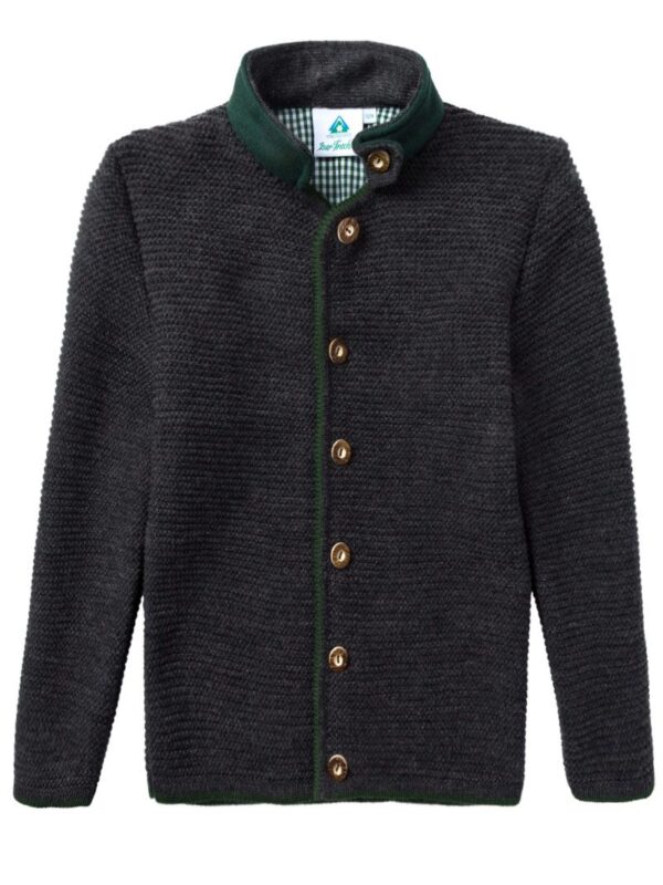 Kinder Trachten Strickjacke anthrazit grün 001166 ~ 116