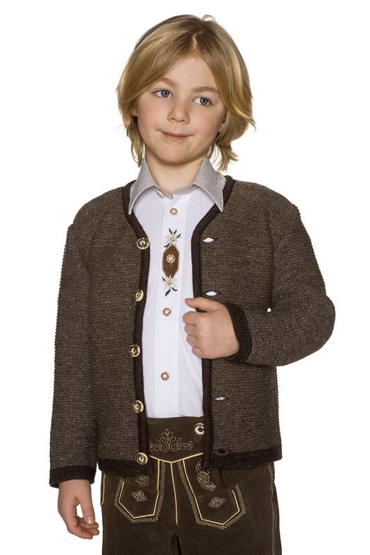 Kinder Trachten Strickjacke dunkelbraun 140368 ~ 176