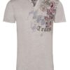 Trachtenshirt taupe mit Aufdruck und Stickerei Felix 006563 ~ M