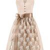 Mini Dirndl 60cm creme geblümt taupe Thea 004739 ~ 32
