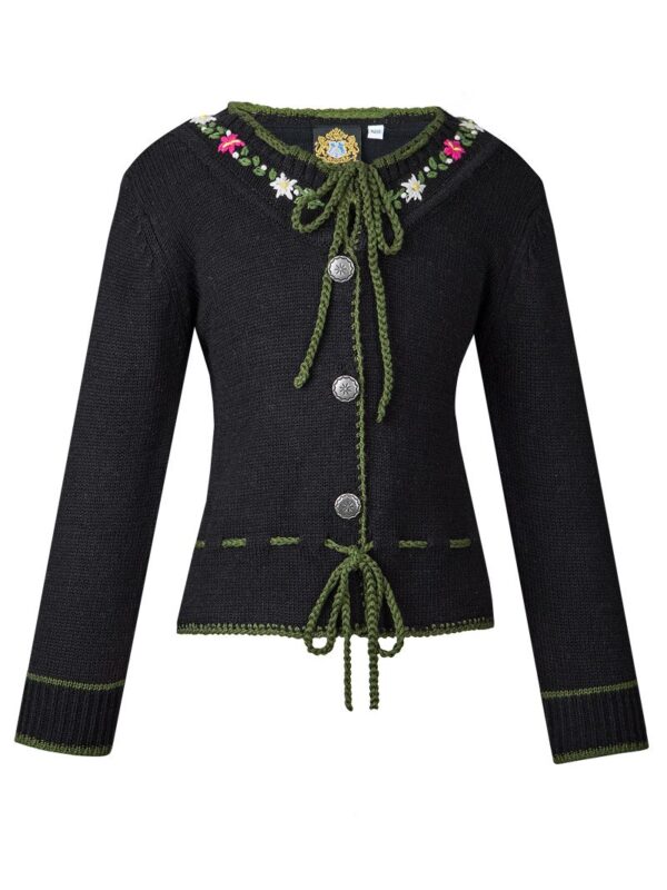 Kinder Trachten Strickjacke schwarz-grün Rita 140639 ~ 104