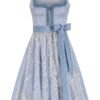 Midi Dirndl 65 cm hellblau silber Elena 014818 ~ 42