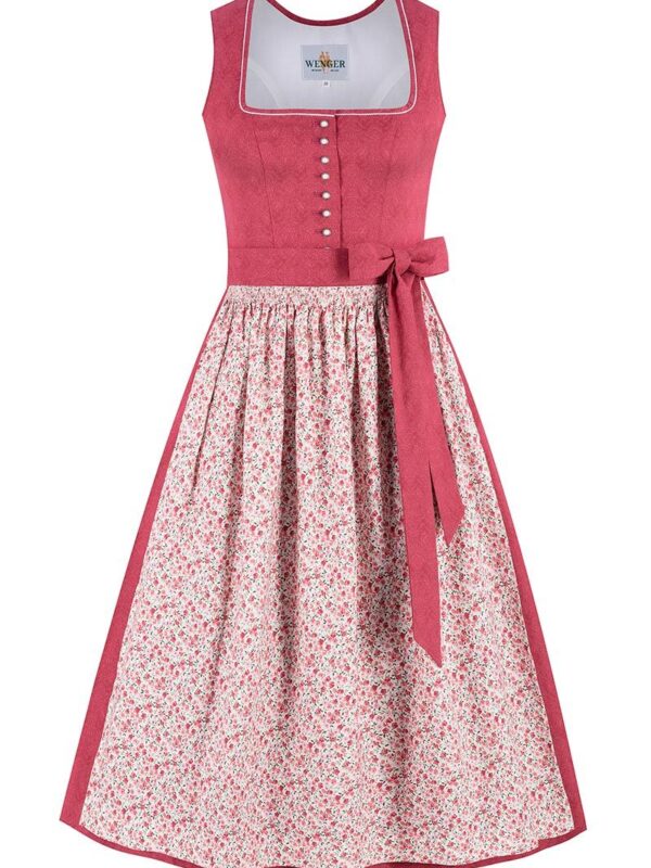Dirndl lang 80 cm himbeer natur Celine 014326 ~ 44