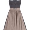 Midi Dirndl 70 cm anthrazit taupe Valerie 016553 ~ 44