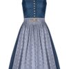 Midi Dirndl 65 cm blau grau Louise 007493 ~ 38