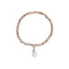 Kristallarmband mit Perlen-Anhänger verschiedenfarbig 008466 ~ taupe