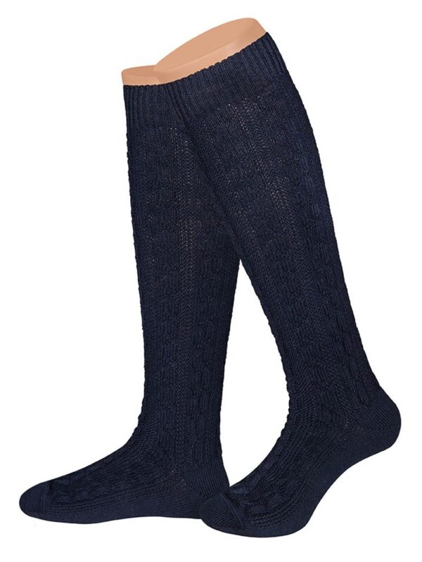 Trachtensocken lang dunkelblau Merinowolle 005490 ~ 38-39