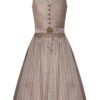Midi Dirndl 70 cm taupe gemustert Klara 009176 ~ 36