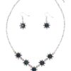 Schmuckset - Collier & Ohranhänger 000160 ~ dunkelblau