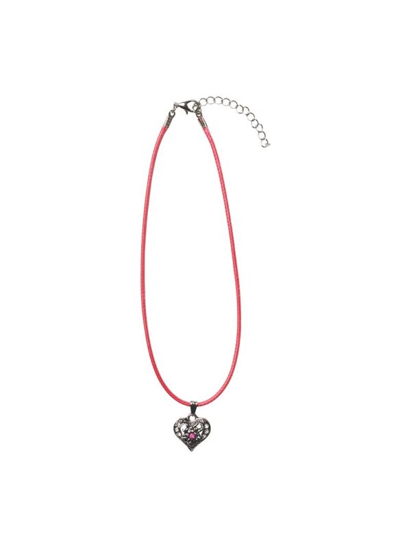 Kinder Collier mit Herzanhänger 000159 ~ pink