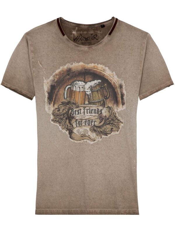 Trachtenshirt BEST FRIENDS ~ braun ~ 4XL