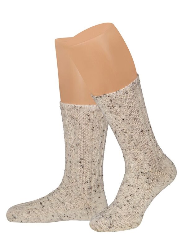 Trachtensocken kurz natur meliert Merinowolle 100225 ~ 40-41