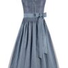 Dirndl lang 85 cm blau grau Lina 014178 ~ 44