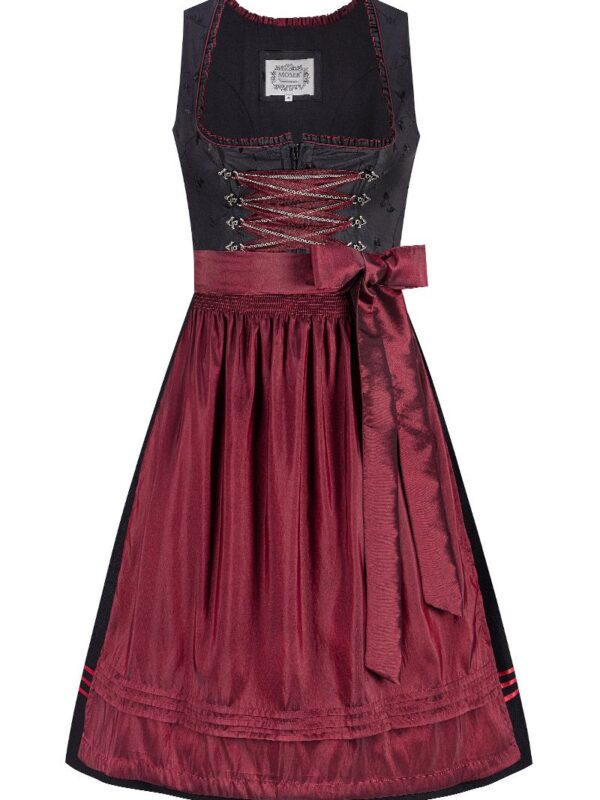 Midi Dirndl 70 cm schwarz dunkelrot Klara 016556 ~ 46