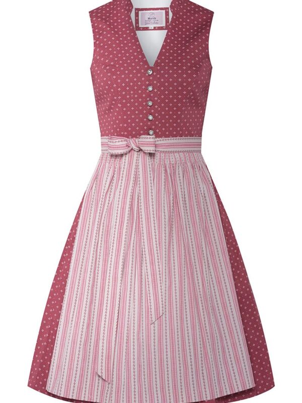 Mini Dirndl 60 cm rosenholz altrosa gemustert Valentina 009059 ~ 42