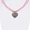 Trachtencollier mit Herzanhänger verschiedenfarbig 008416 ~ rosa