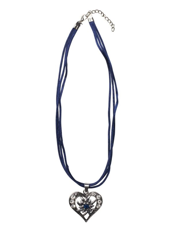 Collier mit Herzanhänger 000156 ~ dunkelblau
