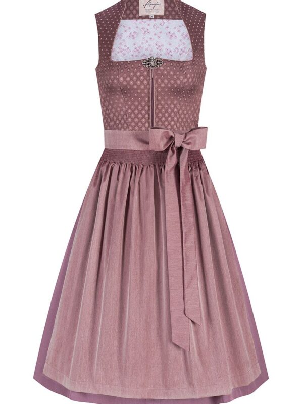 Midi Dirndl 65 cm rosenholz altrosa Adele 010054 ~ 44